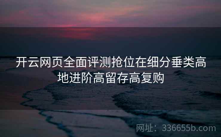 开云网页全面评测抢位在细分垂类高地进阶高留存高复购