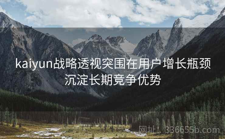 kaiyun战略透视突围在用户增长瓶颈沉淀长期竞争优势