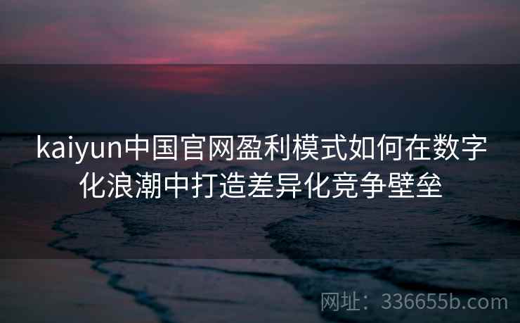 kaiyun中国官网盈利模式如何在数字化浪潮中打造差异化竞争壁垒 kaiyun中国官网盈利模式如何在数字化浪潮中打造差异化竞争壁垒